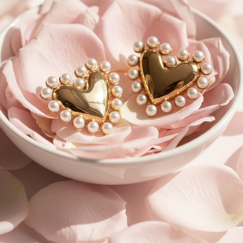 Ecliptic Heart Earrings_Gold_ChicaChica