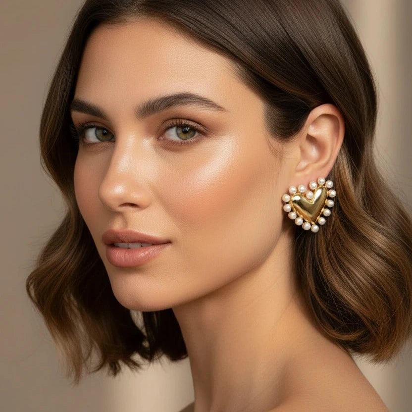 Ecliptic Heart Earrings_Gold_ChicaChica