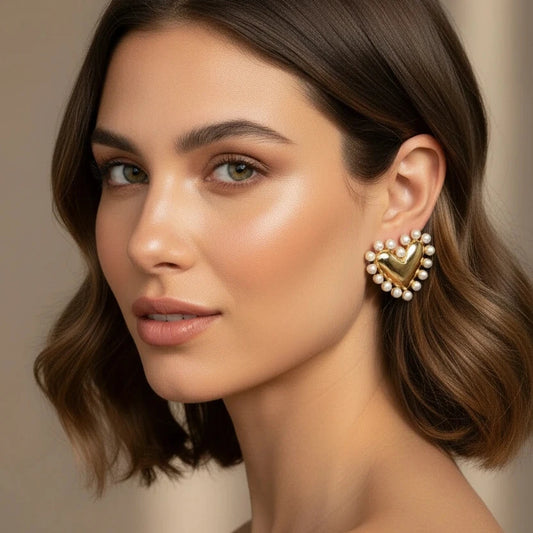 Ecliptic Heart Earrings_Gold_ChicaChica