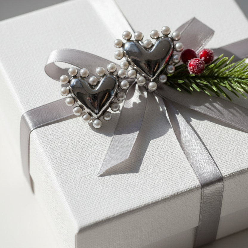 Ecliptic Heart Earrings_Silver_ChicaChica