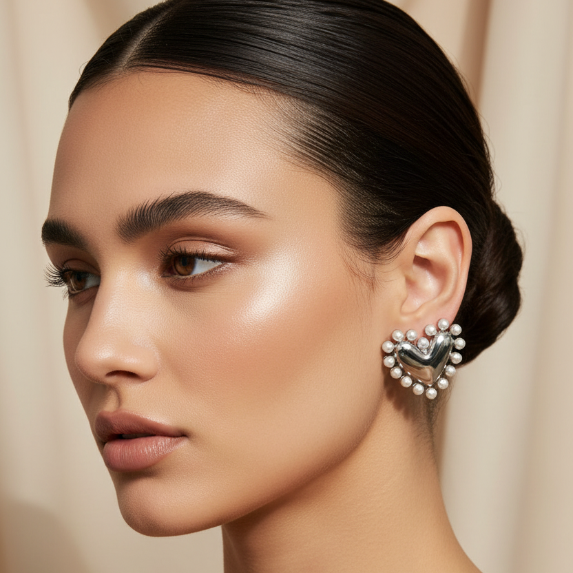 Ecliptic Heart Earrings_Silver_ChicaChica