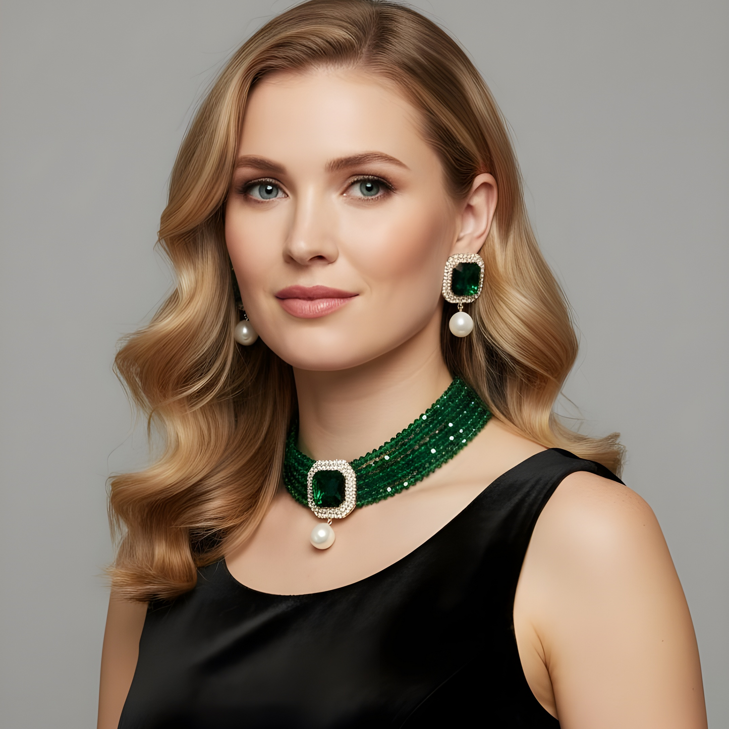 Emerald Majesty Choker Set_ChicaChica
