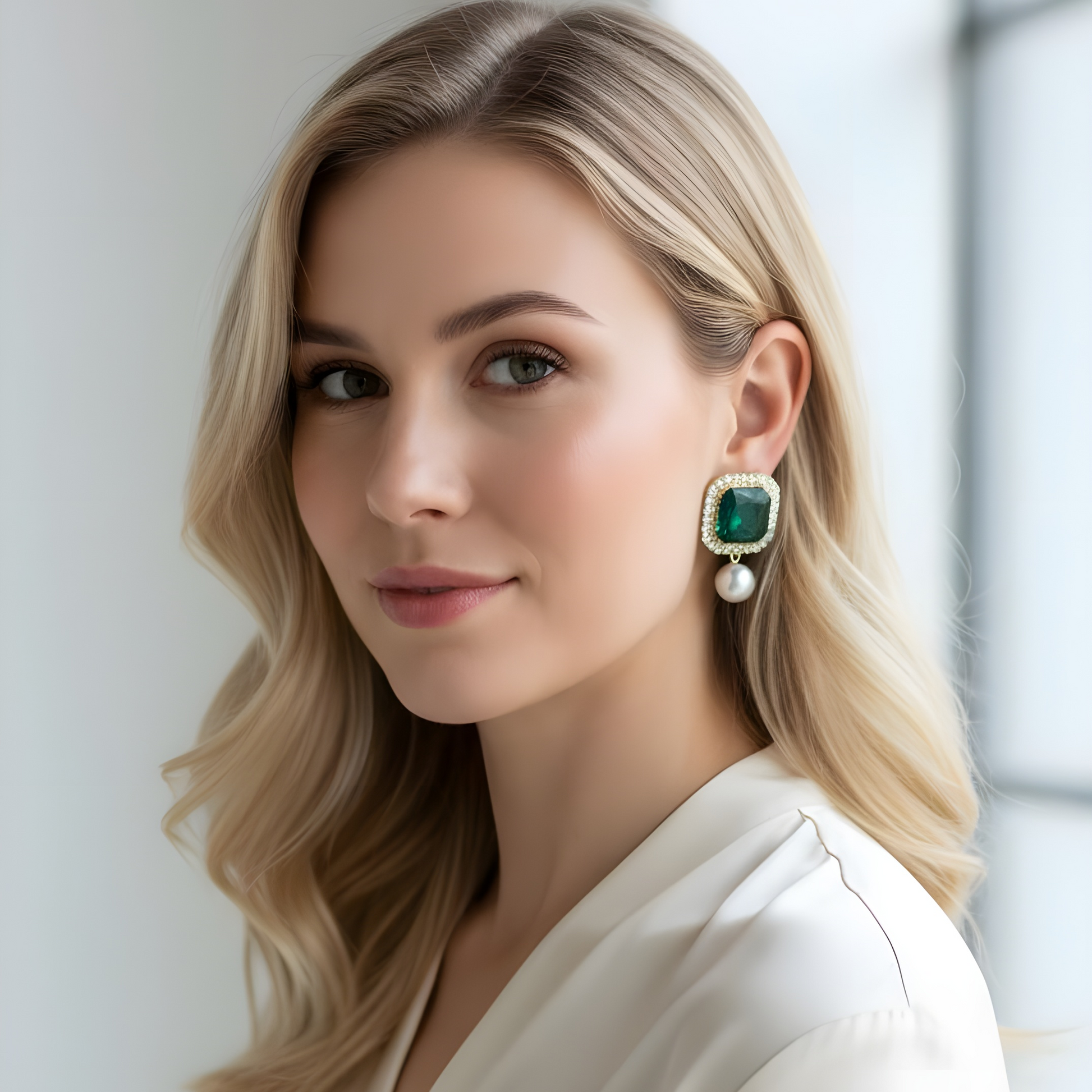 Emerald Majesty Earrings_ChicaChica