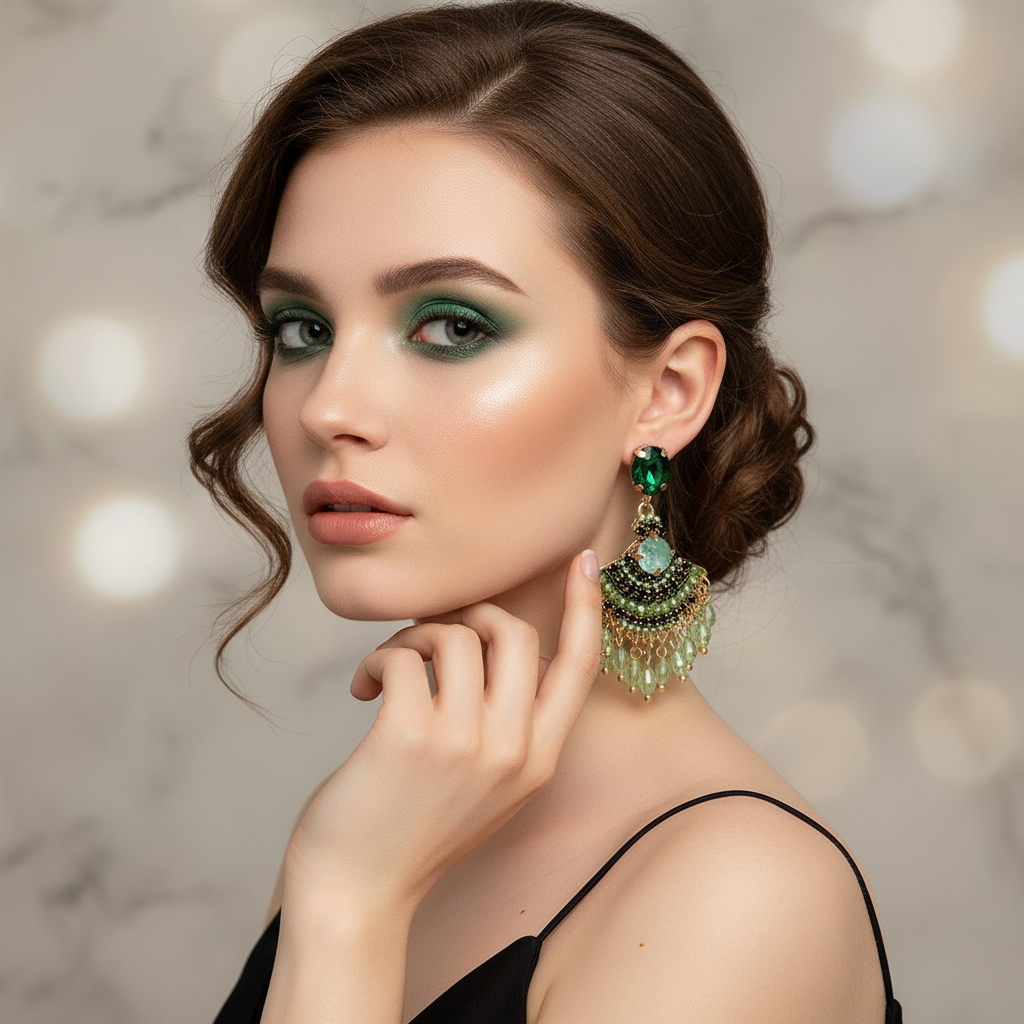  Emerald Mirage Earrings_ChicaChica