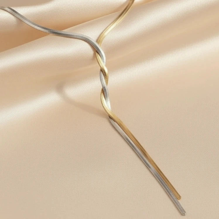 Eterna Lariat Necklace - Two Tone