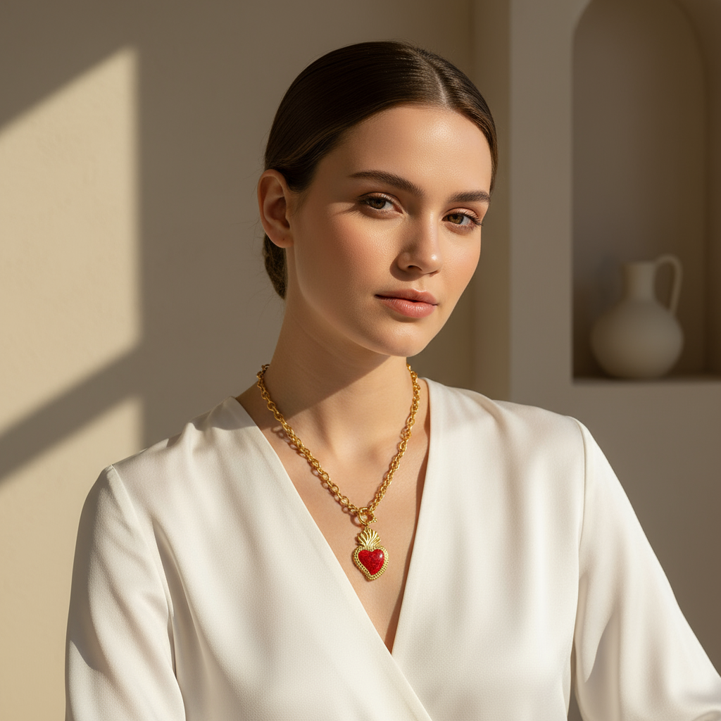 Fiery Heart Necklace_ChicaChica