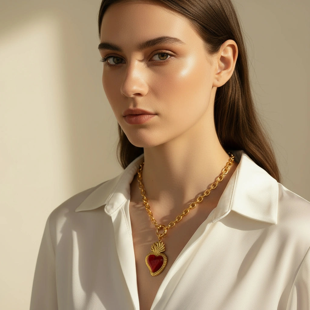 Fiery Heart Necklace_ChicaChica