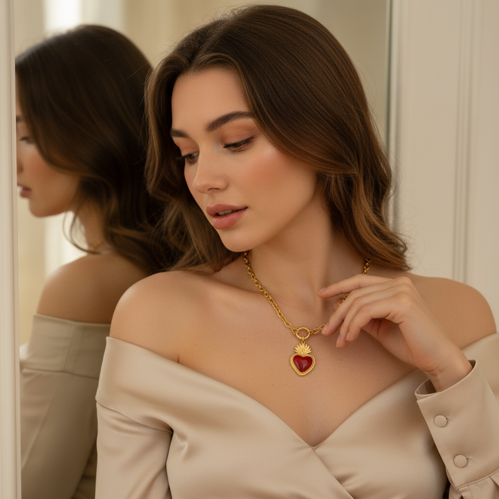 Fiery Heart Necklace_ChicaChica