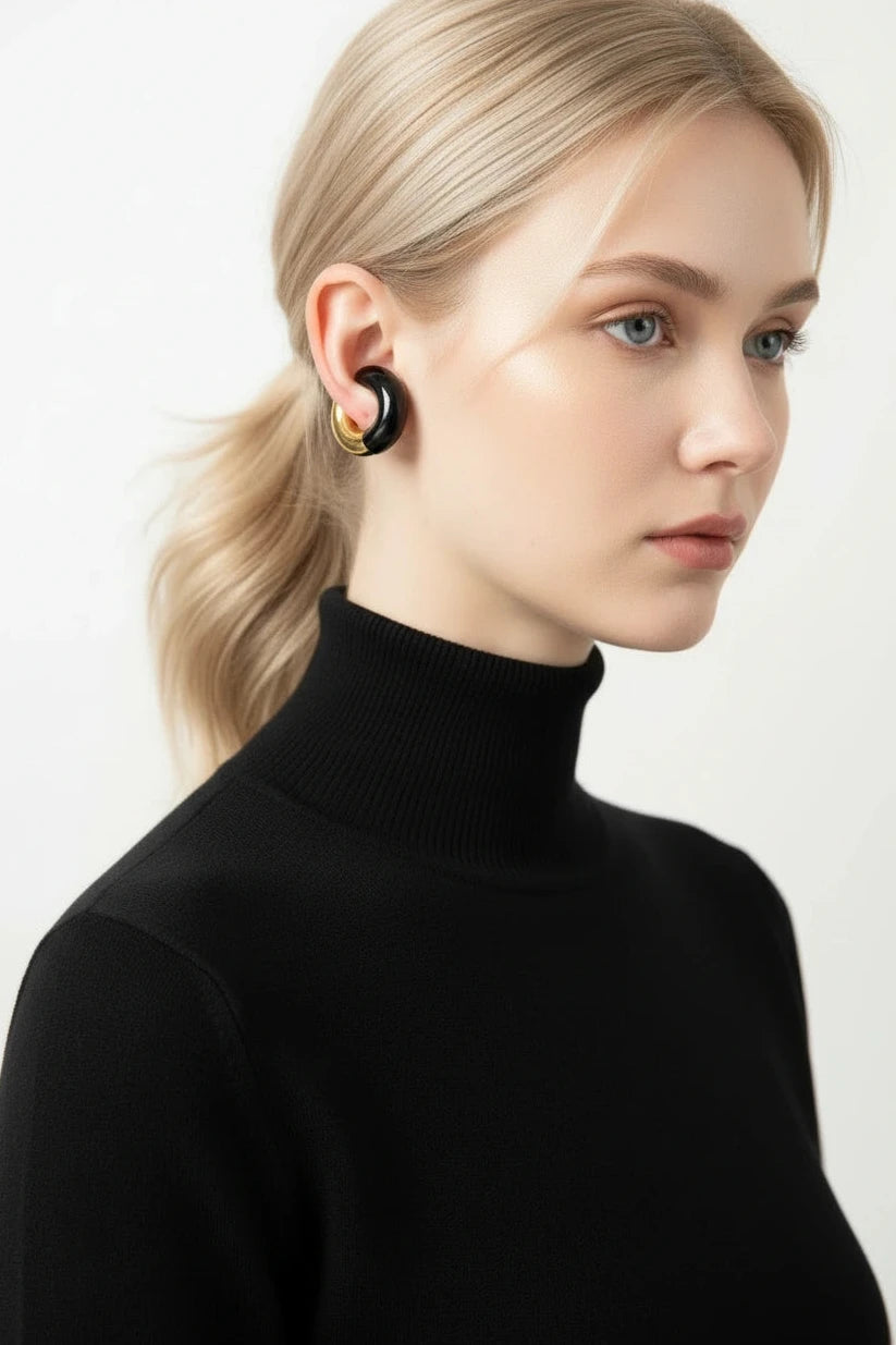 Gatsby Arc Ear Cuffs - Onyx_ChicaChica