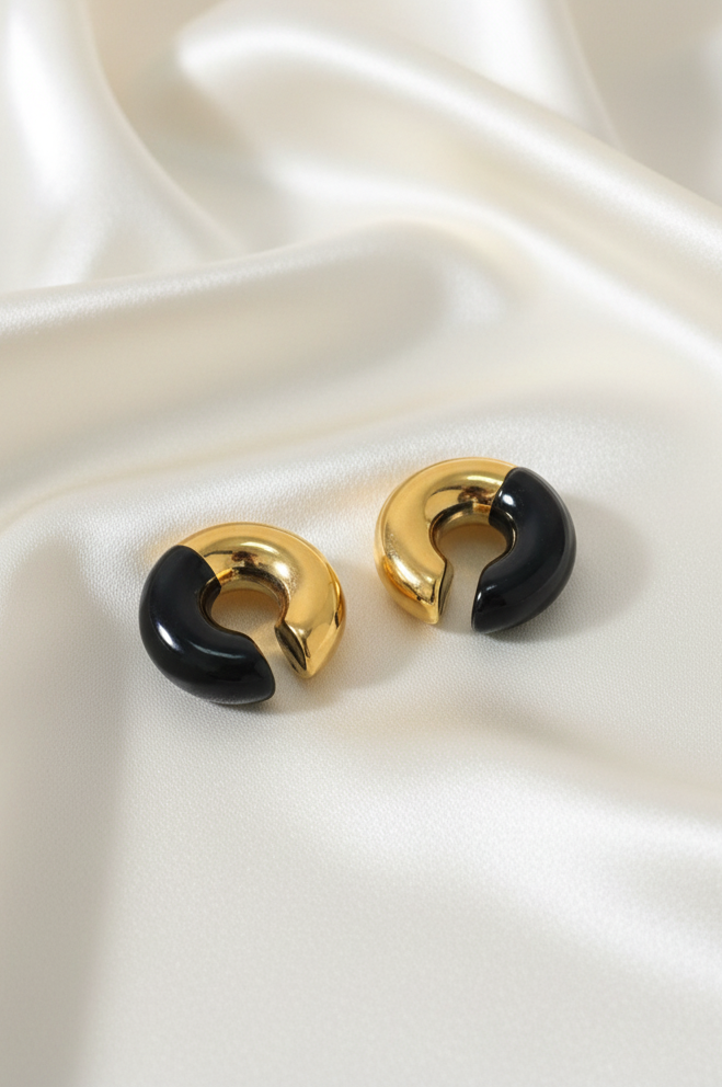 Gatsby Arc Ear Cuffs - Onyx_ChicaChica