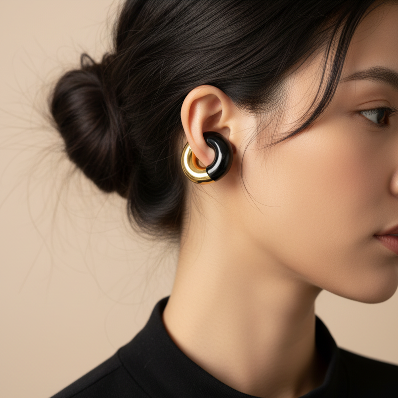Gatsby Arc Ear Cuffs - Onyx_ChicaChica