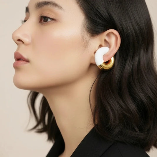  Gatsby Arc Ear Cuffs _Milky White_ChicaChica