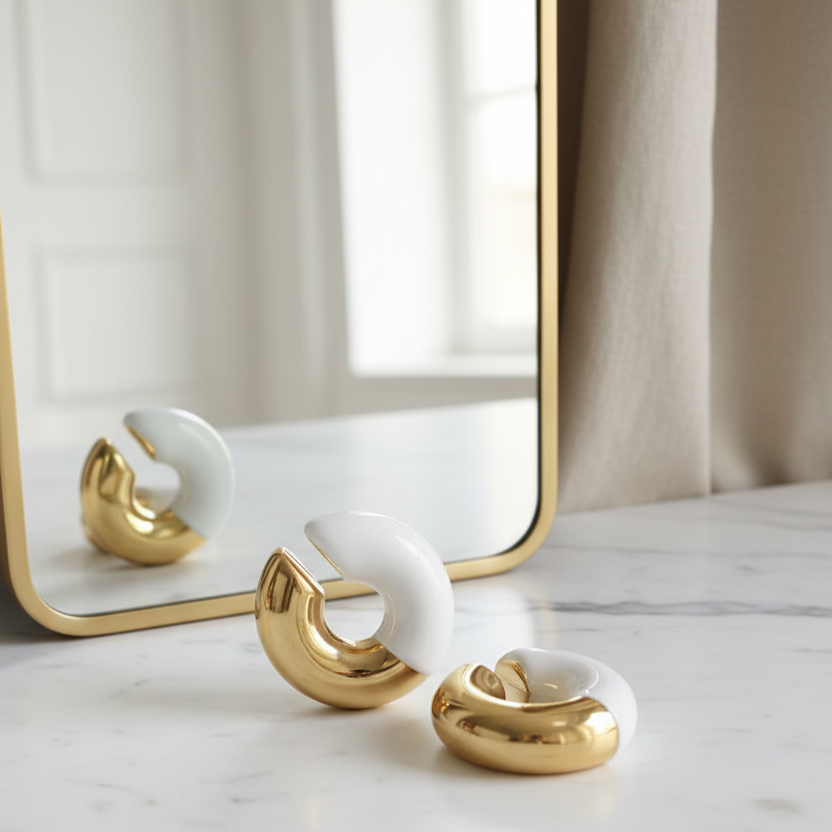  Gatsby Arc Ear Cuffs _Milky White_ChicaChica