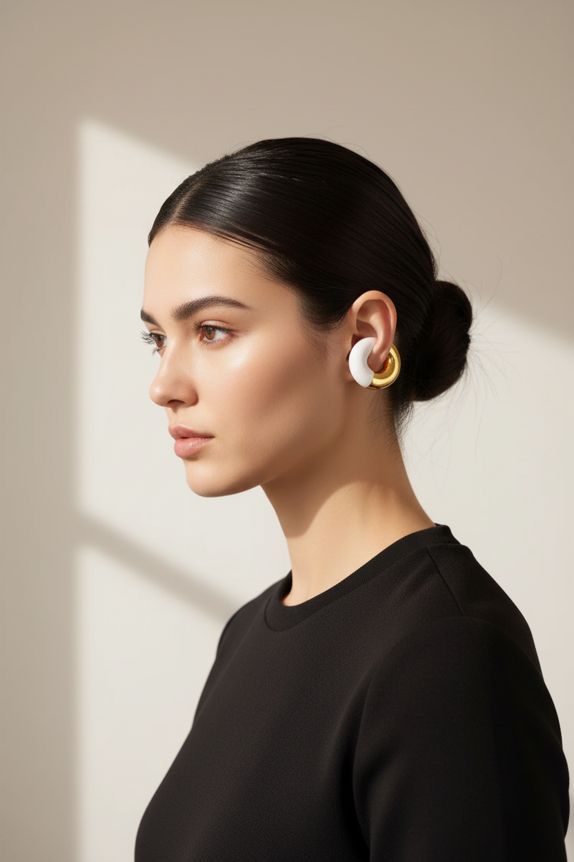  Gatsby Arc Ear Cuffs _Milky White_ChicaChica