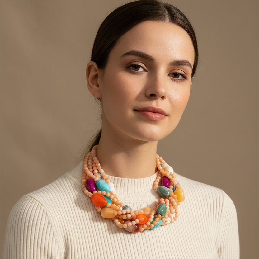 Gem Party Necklace-ChicaChica