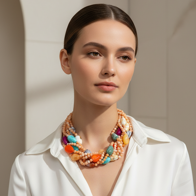 Gem Party Necklace_ChicaChica