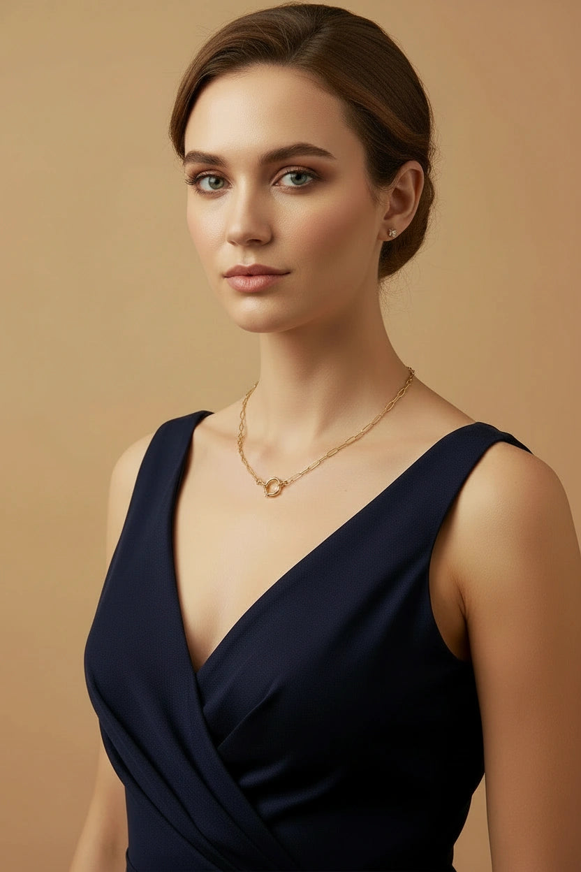 Golden Arc Necklace_ChicaChica