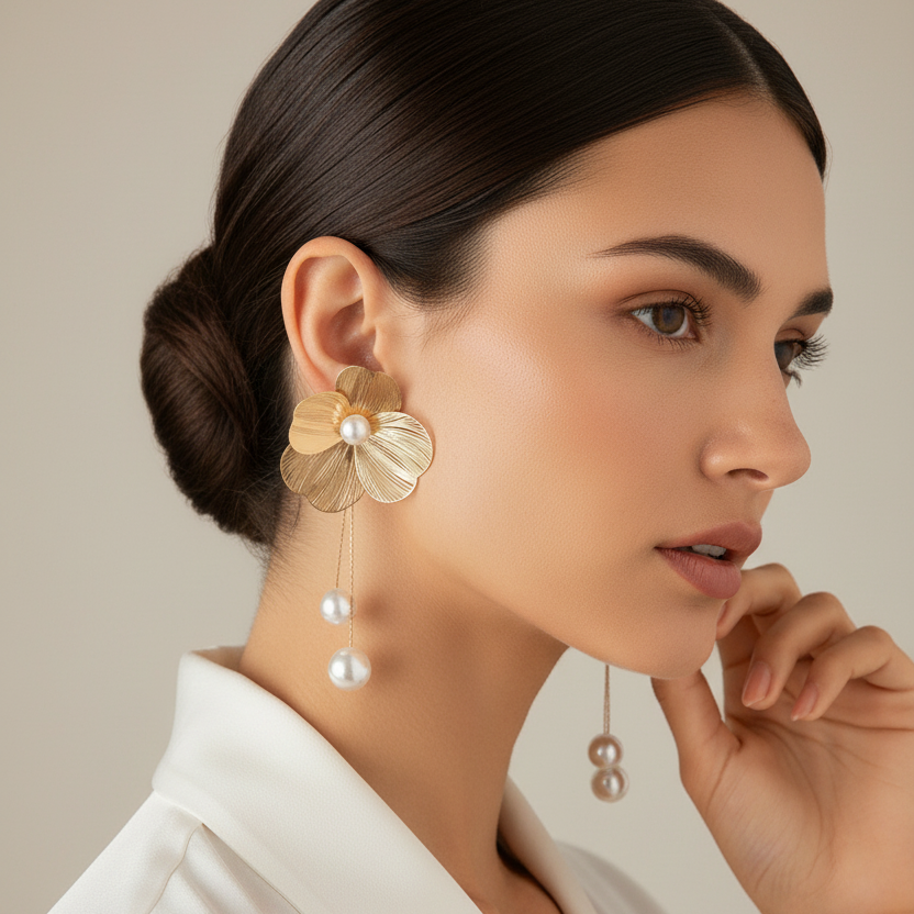 Golden Bloom Earrings_ChicaChica