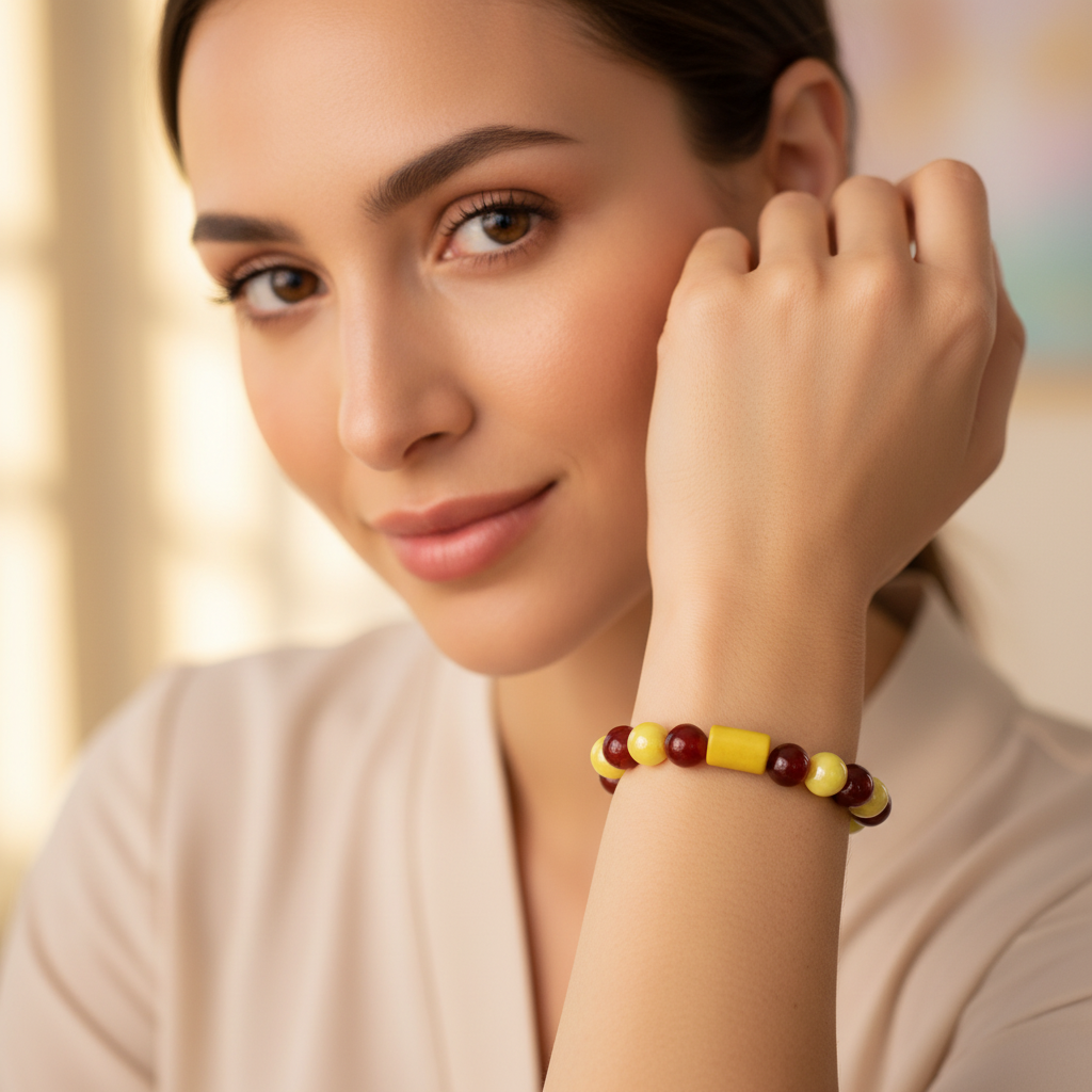 Honey Merlot Bead Bracelet _ChicaChica