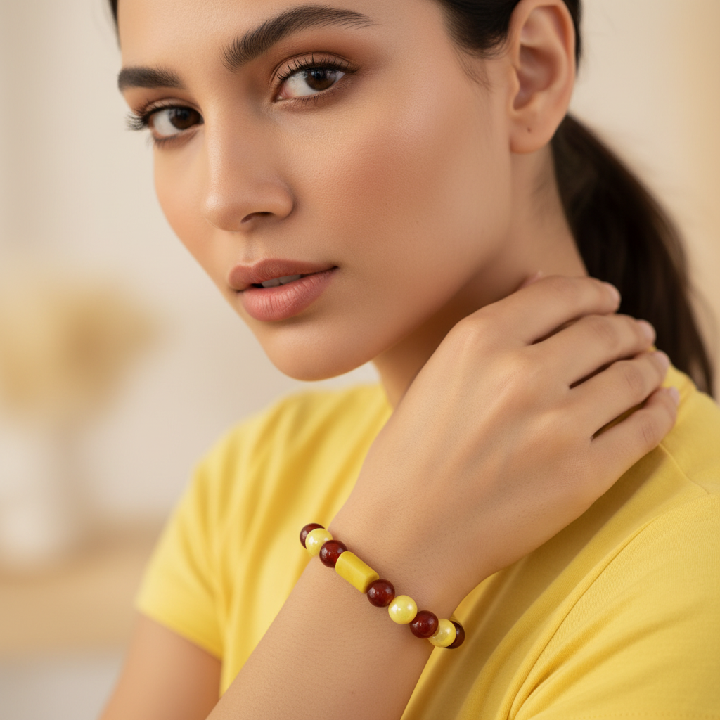 Honey Merlot Bead Bracelet _ChicaChica