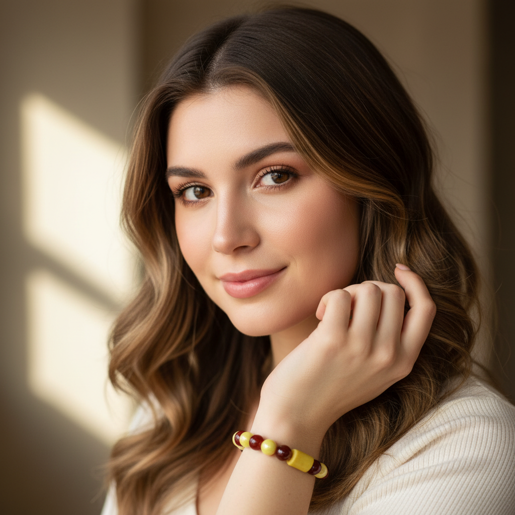 Honey Merlot Bead Bracelet _ChicaChica