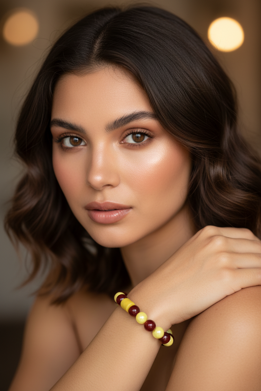 Honey Merlot Bead Bracelet _ChicaChica