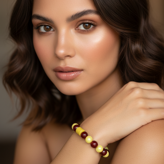 Honey Merlot Bead Bracelet _ChicaChica