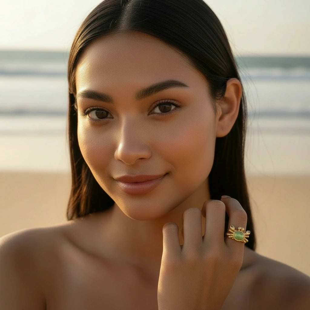 Jade Pinch Ring - Green-ChicaChica