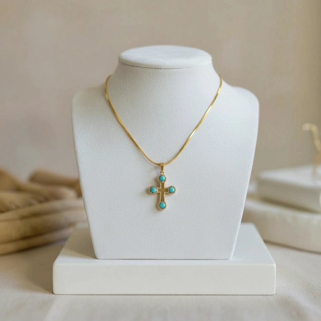 Light of Faith Cross – Aqua Sky-ChicaChica