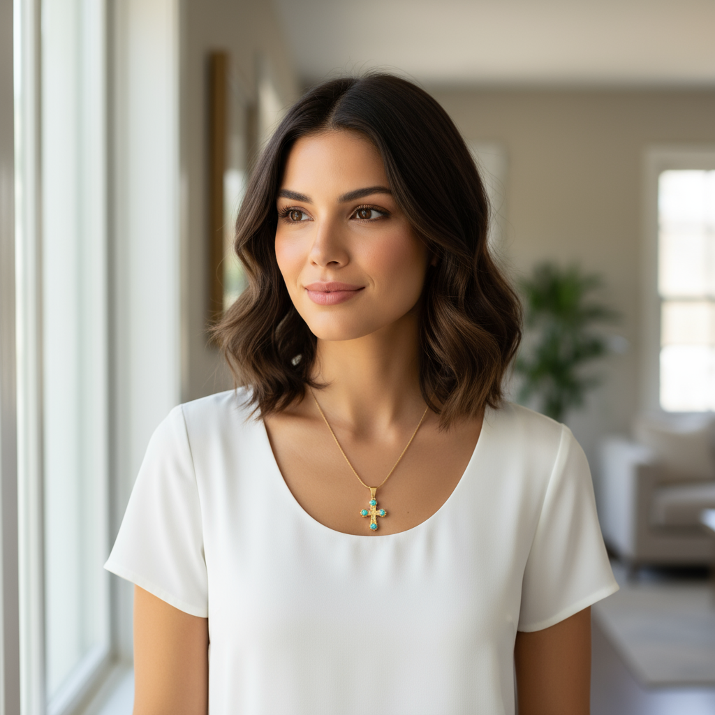 Light of Faith Cross – Aqua Sky_ChicaChica