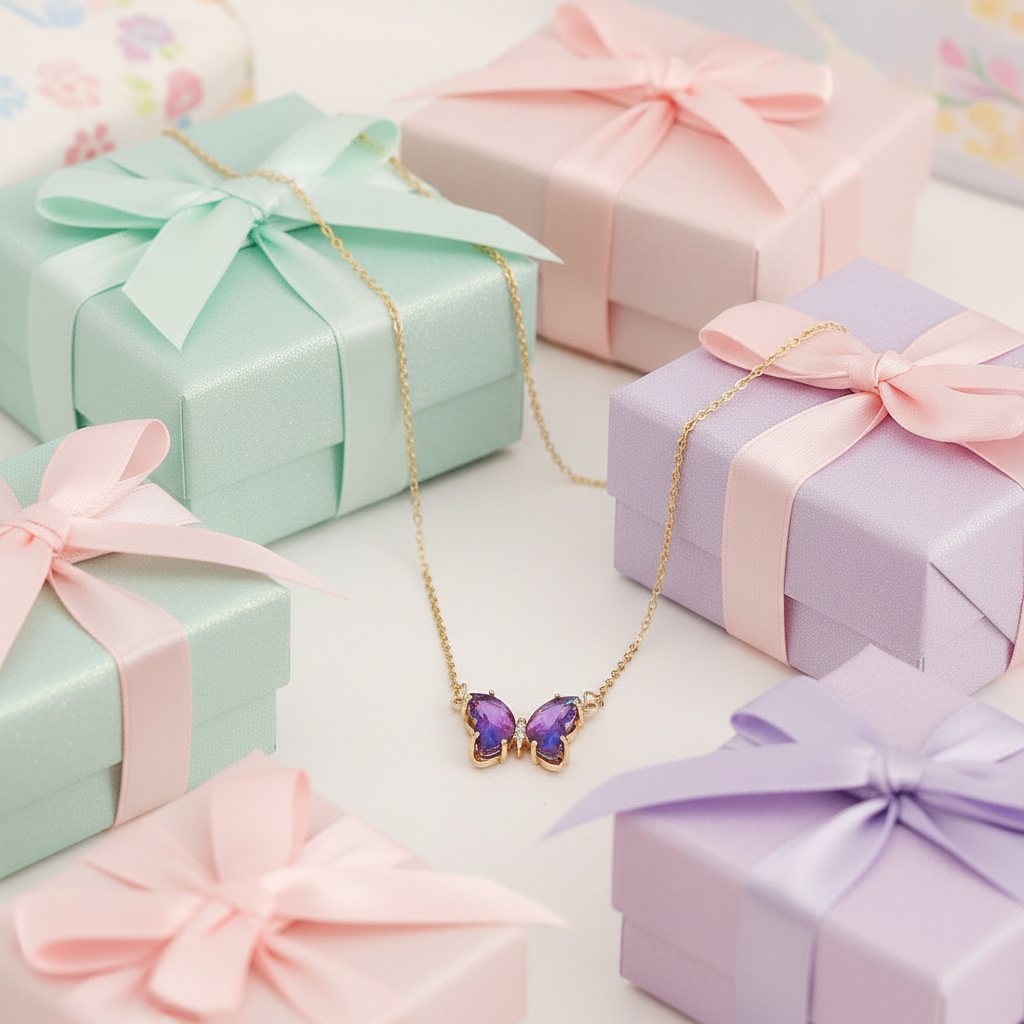 Lilac Aura Butterfly Necklace_ChicaChica