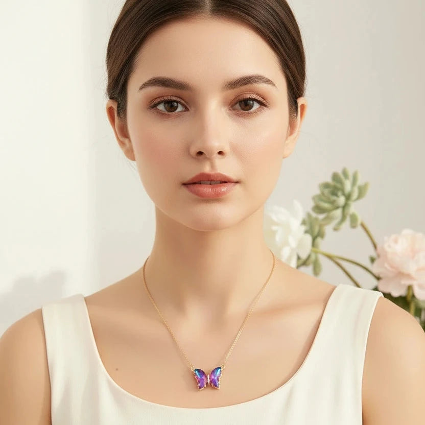 Lilac Aura Butterfly Necklace_ChicaChica