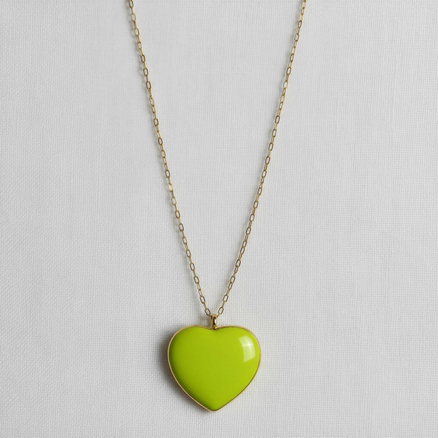 Limoncello Heart Necklace on a light gray background