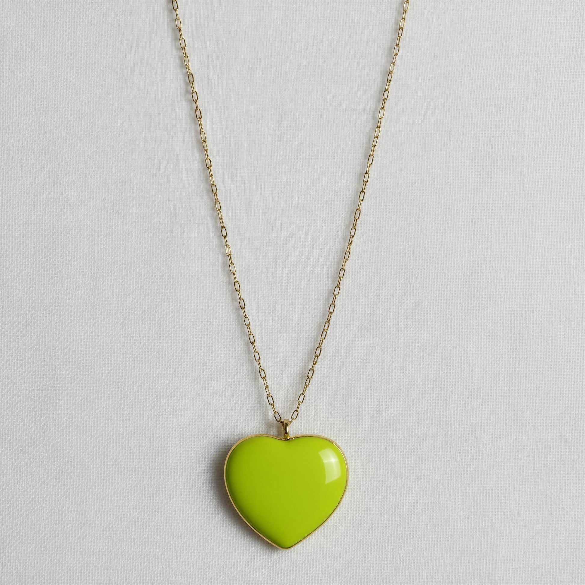 Limoncello Heart Necklace on a light gray background
