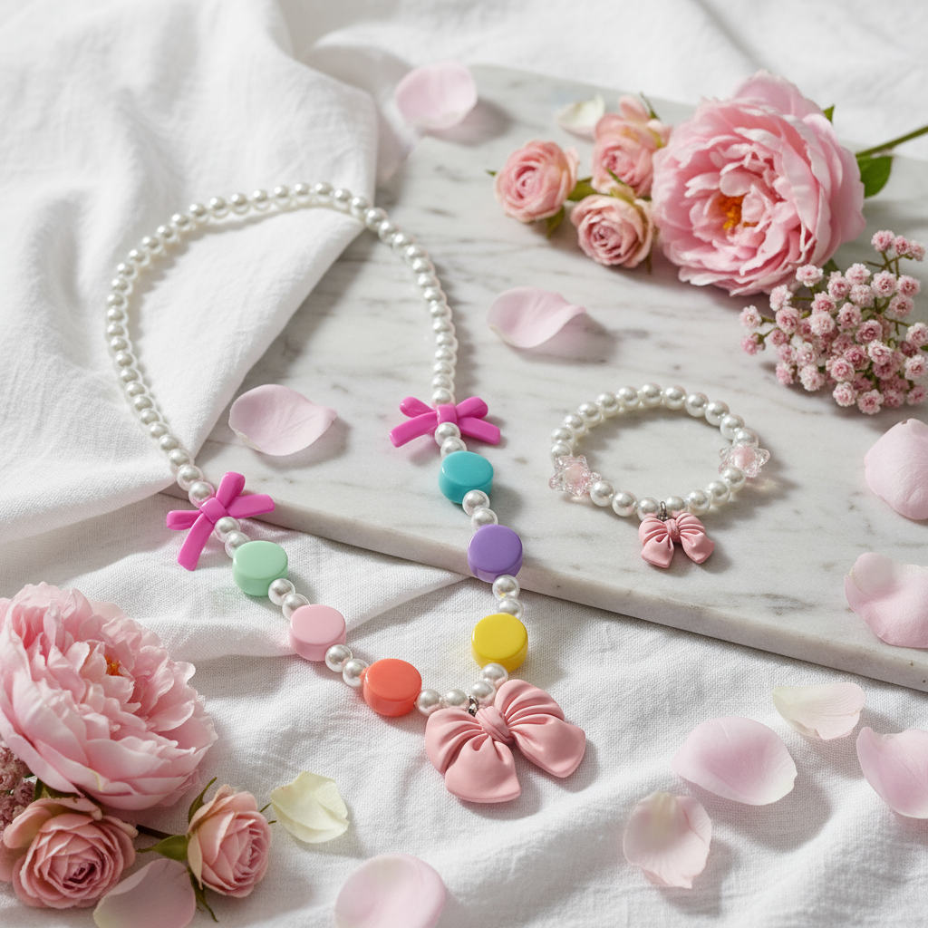 Little Belle Bow Pearl Set_ChicaChica