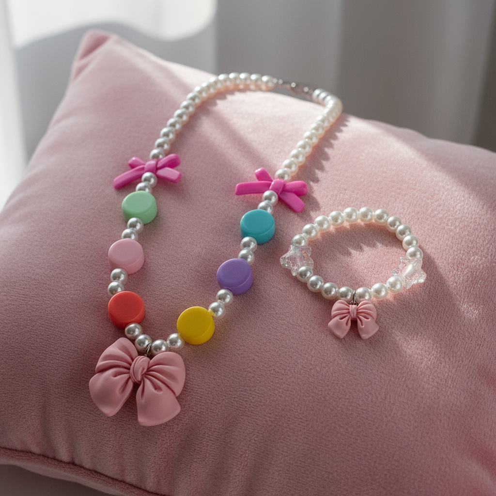 Little Belle Bow Pearl Set_ChicaChica