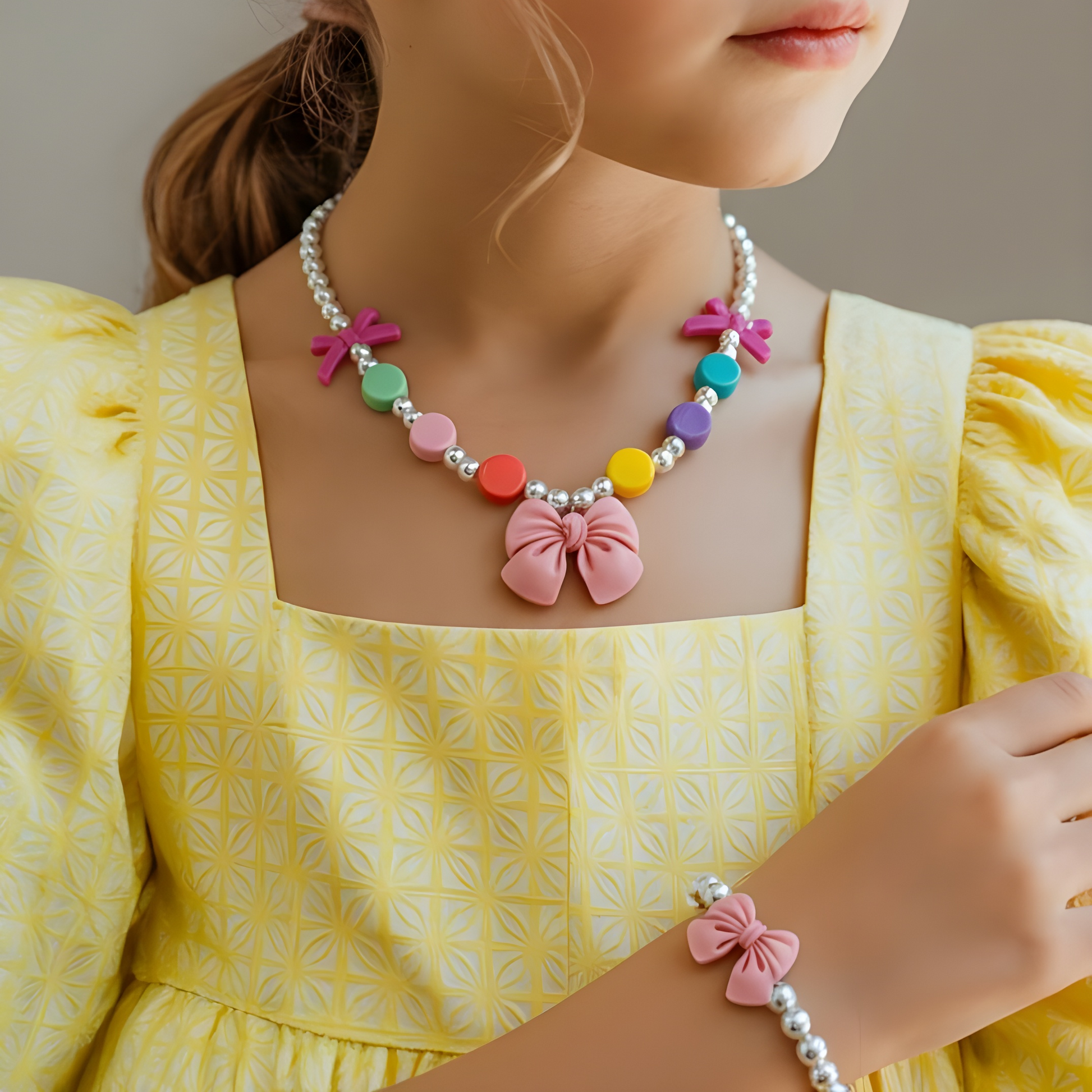 Little Belle Bow Pearl Set_ChicaChica