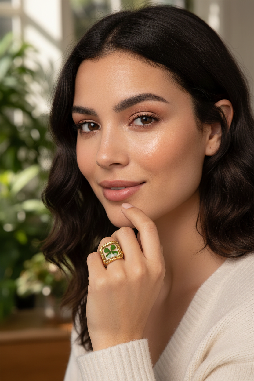 Lucky Charm Clover Ring-ChicaChica