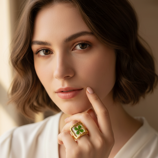 Lucky Charm Clover Ring-ChicaChica