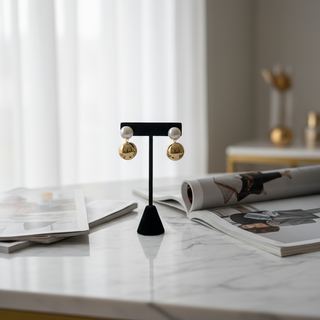 Lustra Gold Drop Earrings_ChicaChica_Gold