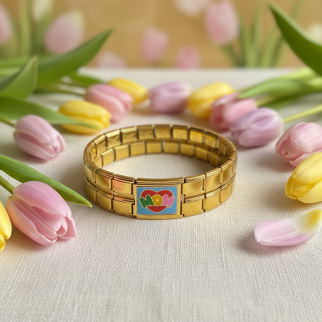 Mom Heart Enamel Bracelet_ChicaChica