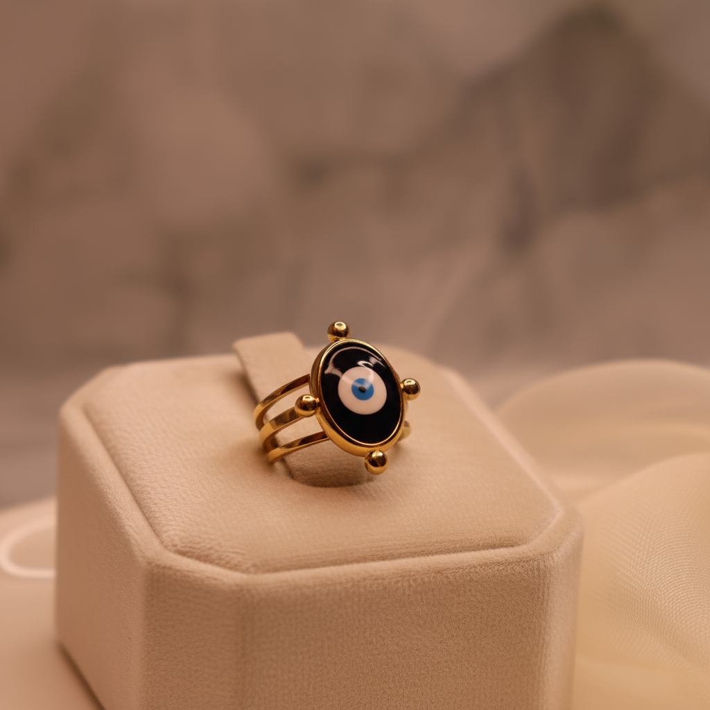 The Nazar Aura Ring on jewelry box 