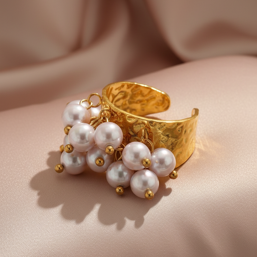 Ocean Pearl Bloom Ring-ChicaChica