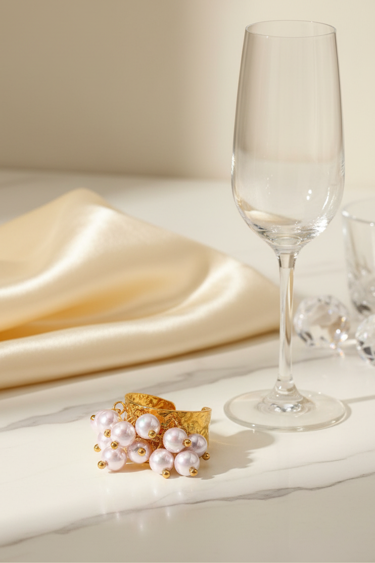 Ocean Pearl Bloom Ring-ChicaChica