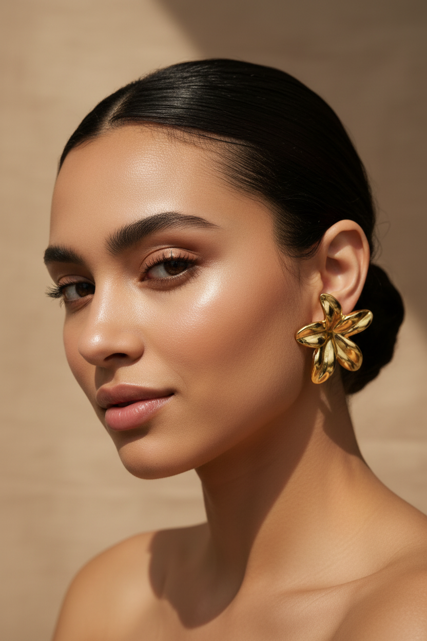 Petal Glow Earrings_Gold_ChicaChica