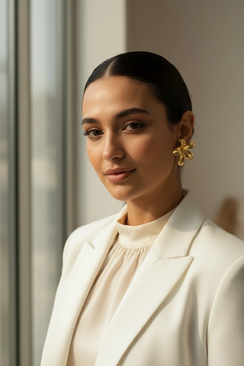 Petal Glow Earrings_Gold_ChicaChica