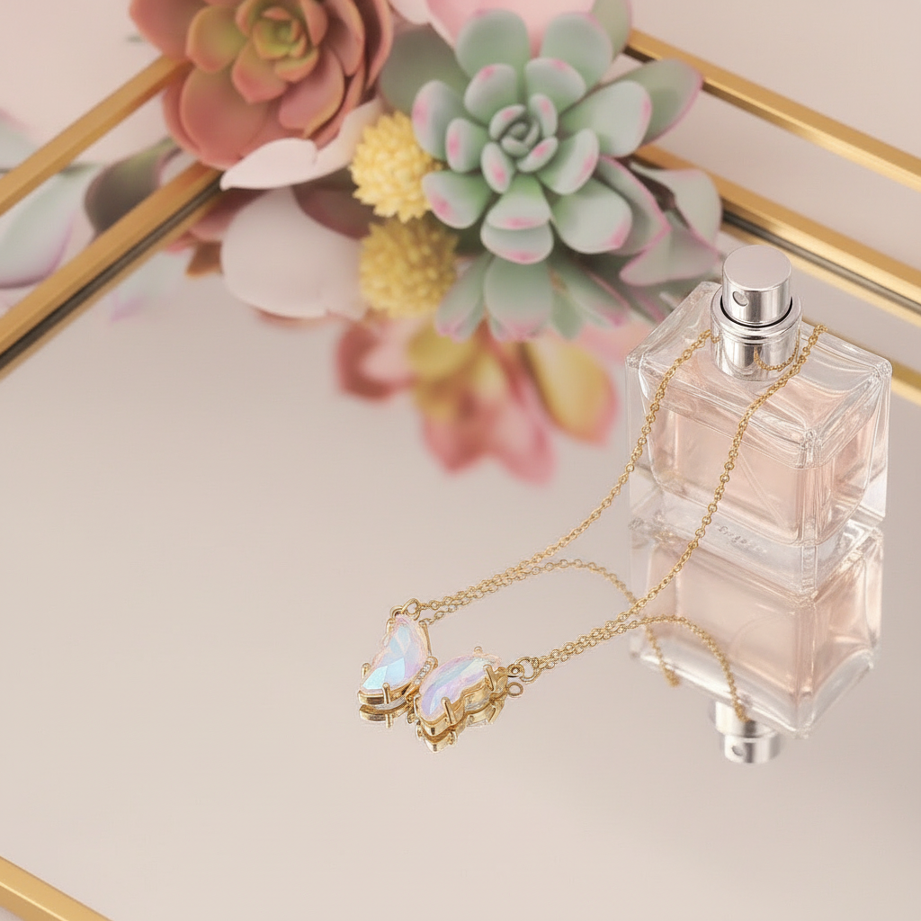 Pure White Aura Butterfly Necklace_ChicaChica