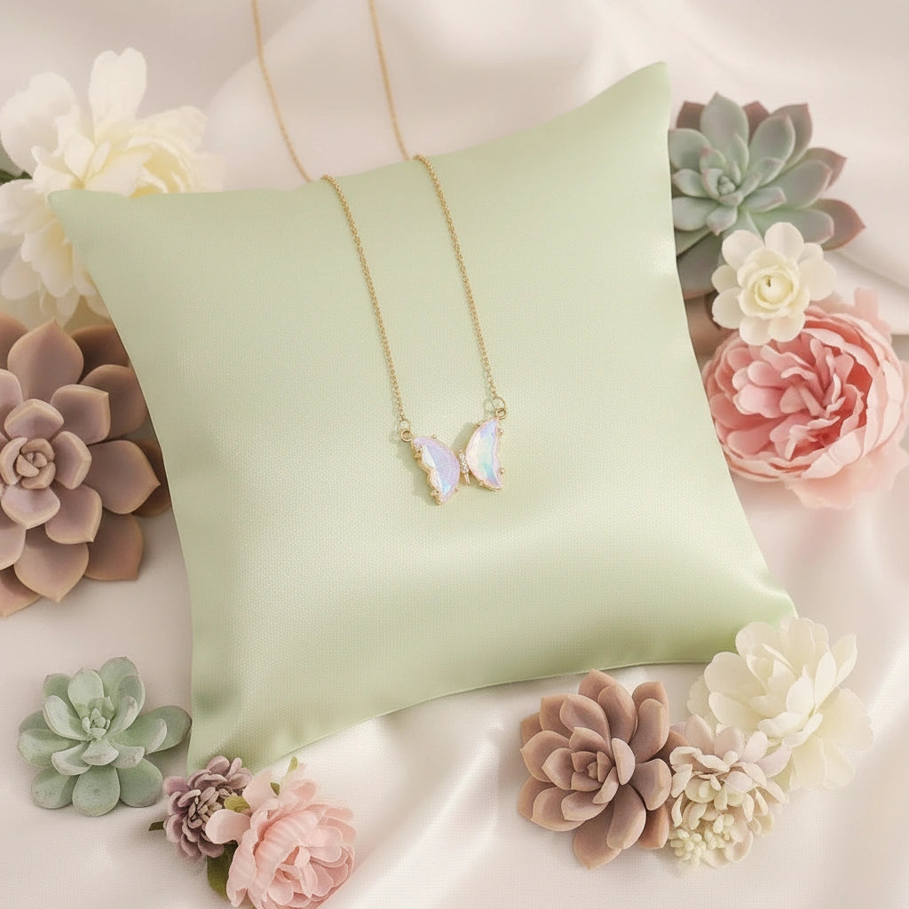 Pure White Aura Butterfly Necklace_ChicaChica