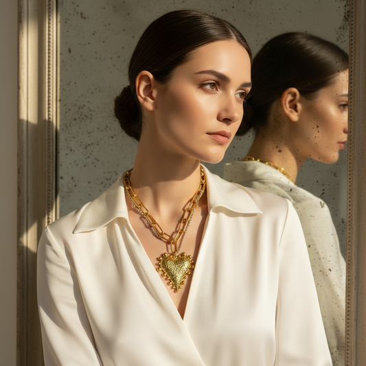  Radiant Heart Necklace in Golden Glow_ChicaChica