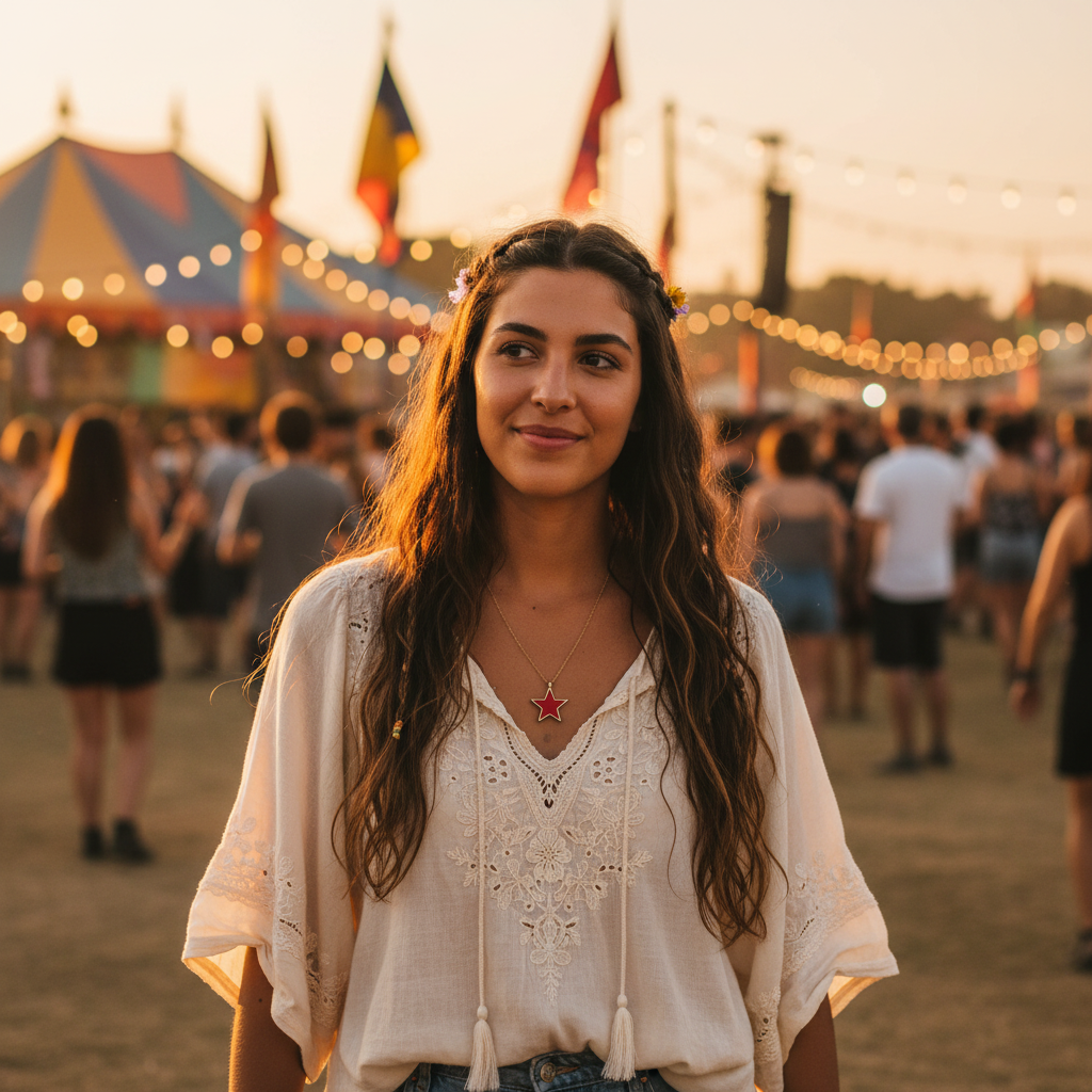 Radiant Magenta Star Necklace
